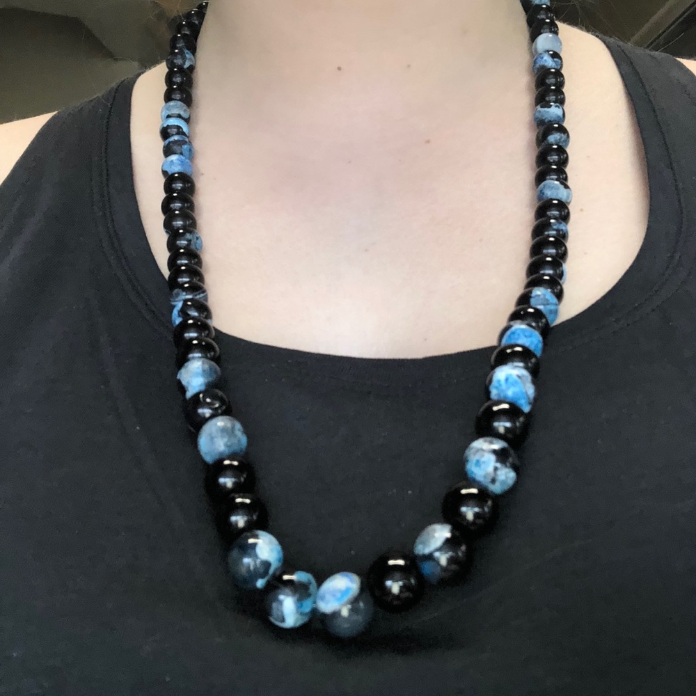 Handmade 26in necklace w 10mm semiprecious stone